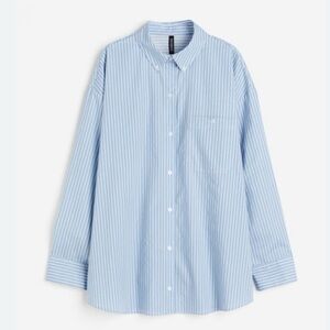 H&M Striped Oversized Button Down Shirt